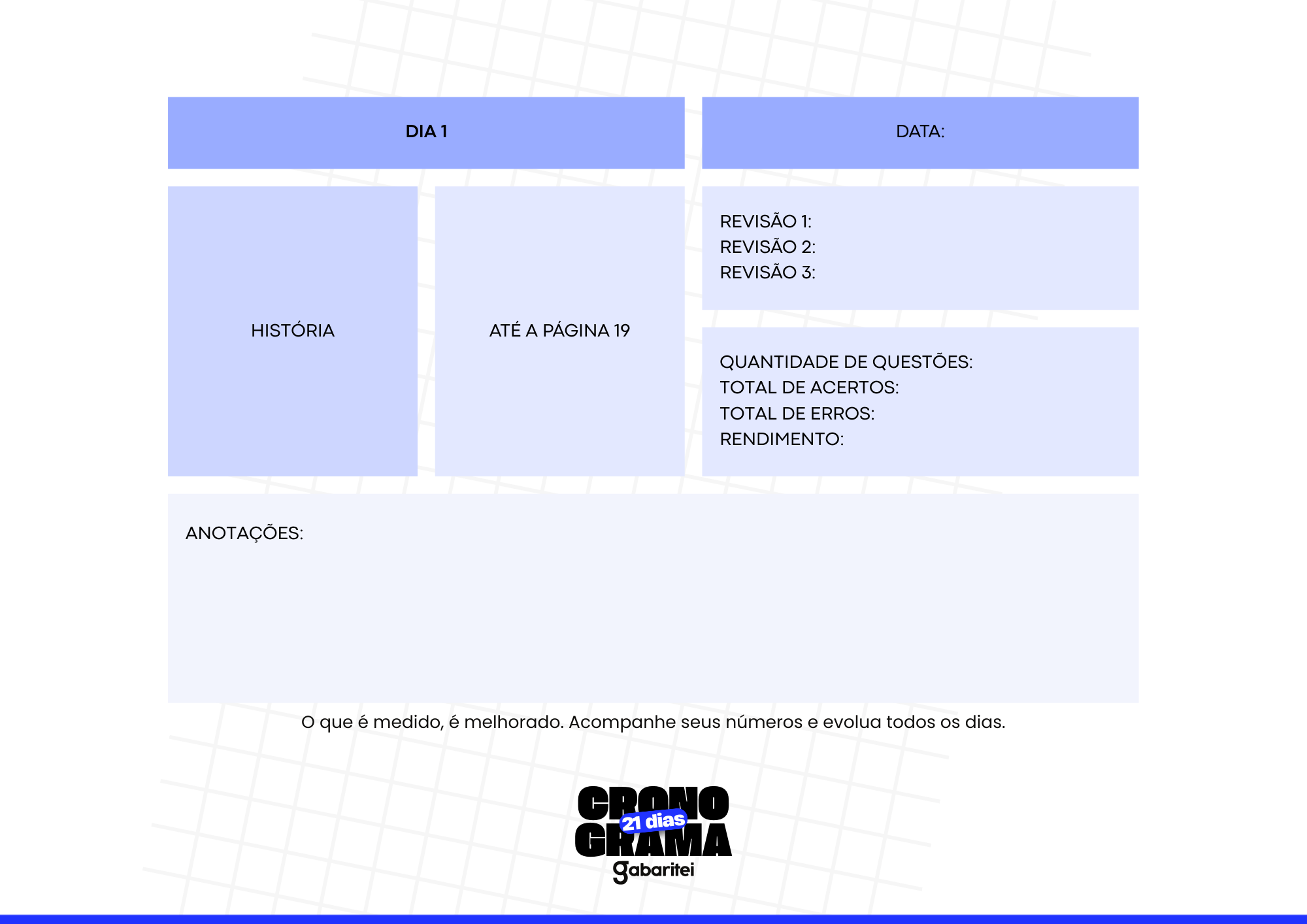 Cronograma de 21 dias - Gabaritei